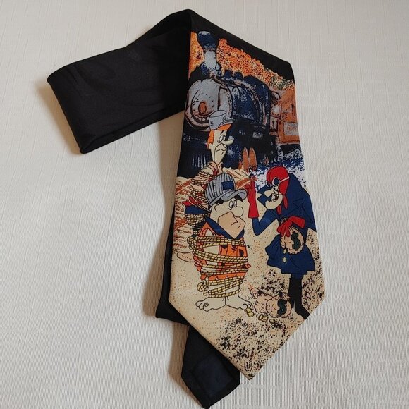 Hanna Barbera Cartoon Network Fred Flintstone George Jetson Hand Made Tie - Picture 1 of 5